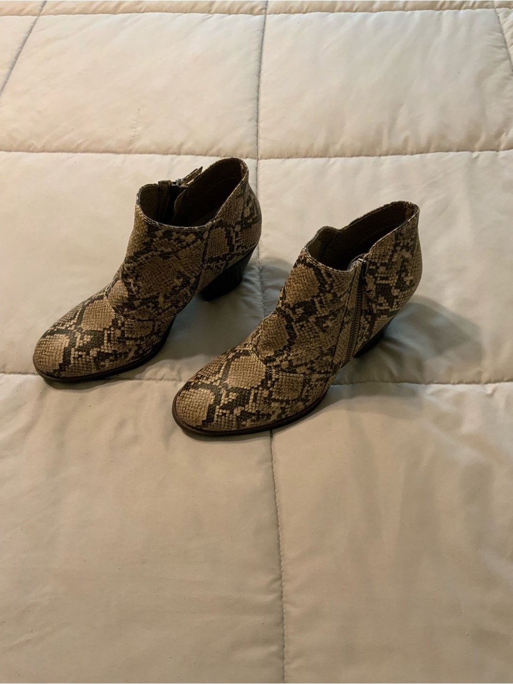 Bare-traps Women’s Snake-Print Ankle Booties Size 9